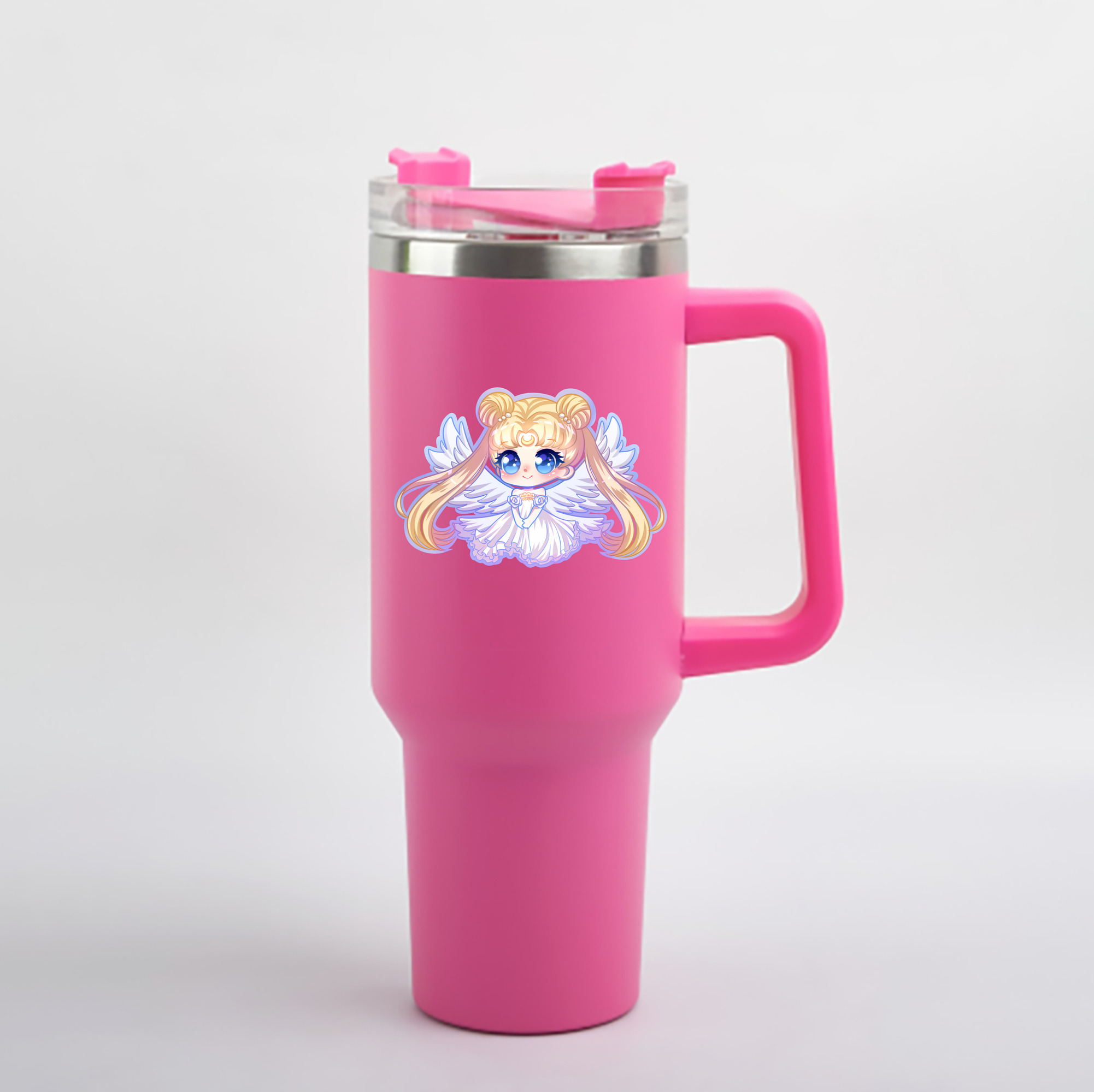 （画像用） 美少女戦士セーラームーン 愛野 美奈子 あいの みなこ Sailor Moon Aino Minako 1200mL車用タンブラー - クリスタルステッカー（プラスチックストロー付き）